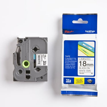Brother TZe tape 18mmx8m sort/hvid - 1
