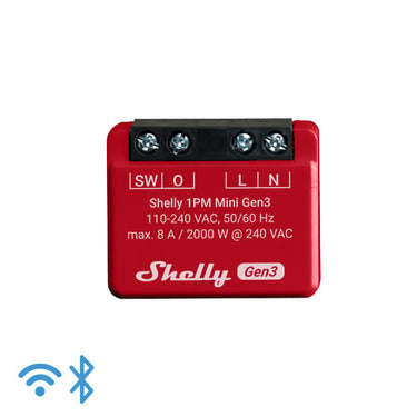Shelly 1PM Mini (GEN 3) - WiFI relæ med effektmåling (230VAC) - 1
