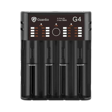 GUARDIO batteri oplader inkl. 4 batterier - 1