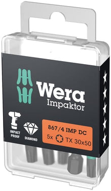 Wera bits 867/4 IMP DC Impaktor TX30 x 50 mm 5stk - 1