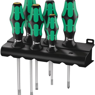 Wera 334/355/6 Rack skruetrækkersæt Kraftform Plus Lasertip + rack 6 dele - 1