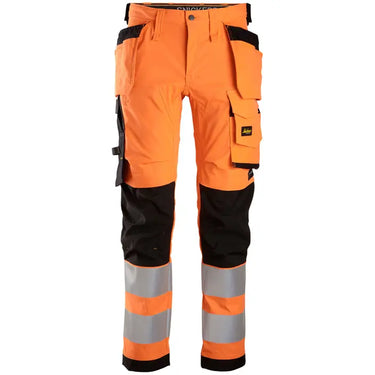 Snickers High-viz stretch buks m. hylsterlommer kl.2 6243 orange/sort str. 56 - 1