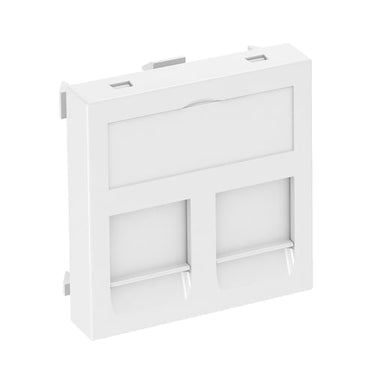 Dataudtag type F plan for 2x Systimax Modular Jack hvid - 1
