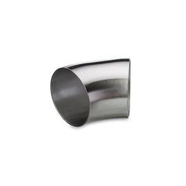 Bøjning 45° DIN kort 316L satin Ø41,0X1,5 - 1