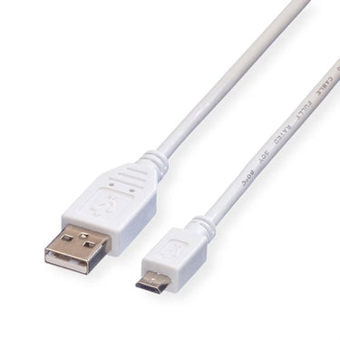 USB 2.0 kabel A-Micro B han/han hvid 3,0m - 1