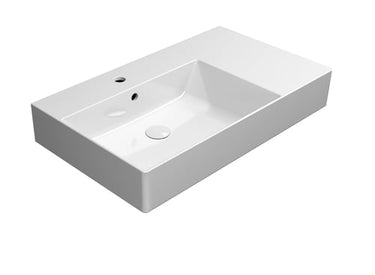 GSI Kube X håndvask asym 80x47cm væg hh/ovl hvid - 1