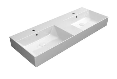 GSI Kube X håndvask dob 120x47cm væg hh/ovl hvid - 1