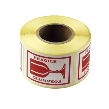 Etiket med tekst Forsigtig/Fragile 45x65mm 1000 stk/rul - 1
