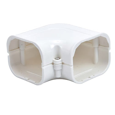 Flad vinkel 90G til varmepumpekanal 77 x 64 mm hvid - 1