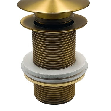 Bundventil push-up 1 1/4" u/overløb børstet messing - 1