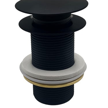 Bundventil push-up 1 1/4" u/overløb sort - 1