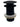 Bundventil push-up 1 1/4" m/overløb sort - 1