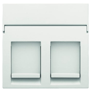 Afdækning til dataudtag 2xRJ45 white coated - 1