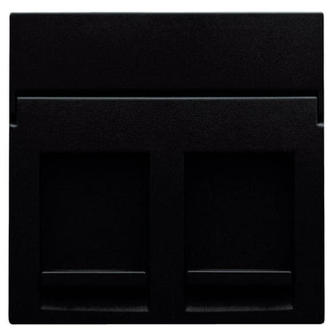 Afdækning til dataudtag 2xRJ45 dark brown - 1