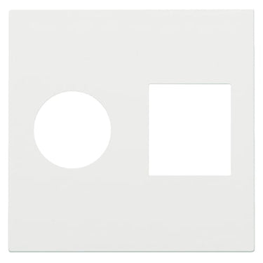 Afdækning til kombiudtag 1 x koax + 1 x RJ45 white coated - 1