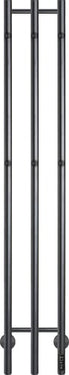 KRISS Trio el håndklædetørrer 1480x23 mm matsort lakeret rf stål - 1