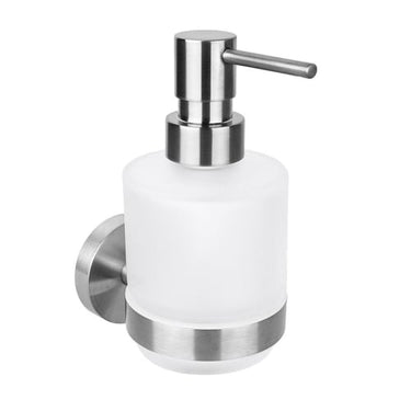 KRISS Simple sæbedispenser t/væg bør rf stål/matteret glas - 1