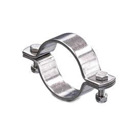 Rørholder af fladstål Poleret EN 1.4404 316L med bolte og møtrikker 20x3mm M6x20 2,5" 63,5mm - 1