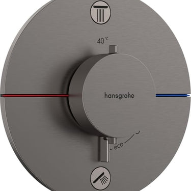 hansgrohe ShowerSelect Comfort S termostatarmatur til indbygning med afspærring til 2 udtag børstet sort krom PVD - 1