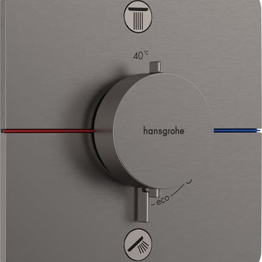 hansgrohe ShowerSelect Comfort Q termostatarmatur til indbygning med afspærring til 2 udtag børstet sort krom PVD - 1