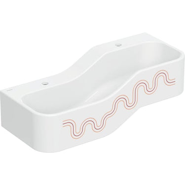 Geberit Bambini lege- og vaskekumme 2 vaskepl lav vask venstre 90 cm hh v/h Karminrød - 1