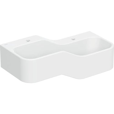Geberit Bambini lege- og vaskekumme 2 vaskepl lav vask højre 90 cm hh v/h Alpin-hvid - 1