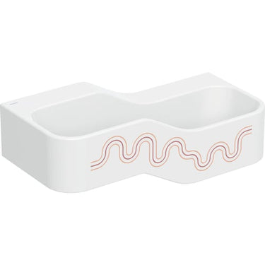 Geberit Bambini lege- og vaskekumme 2 vaskepl lav vask højre 90 cm u/hh Karminrød - 1