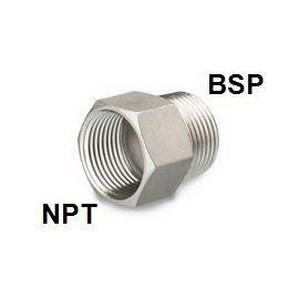 Adaptor muffe NPT/nippel BSPT 4408/316 10 bar 1" - 1