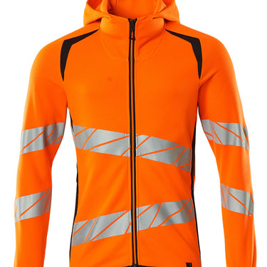 Mascot Hættetrøje med lynlås 19284 Hi-Vis orange/mørk marine str 5XL - 1