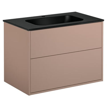 Gustavsberg Artic møbelsæt 80cm 2sk/vask mat sort/peach - 1