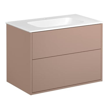 Gustavsberg Artic møbelsæt 80cm 2sk/vask mat hvid/peach - 1