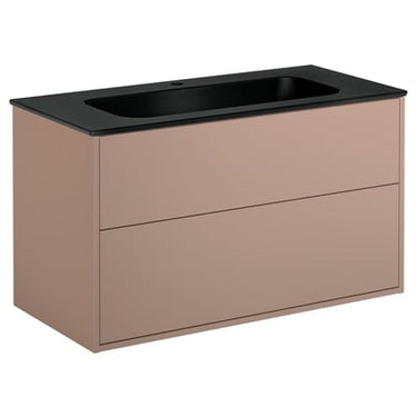 Gustavsberg Artic møbelsæt 100cm 2sk/vask mat sort/peach - 1