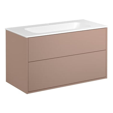Gustavsberg Artic møbelsæt 100cm 2sk/vask mat hvid/peach - 1