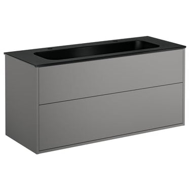 Gustavsberg Artic møbelsæt 120cm 2sk/vask 2hh mat sort/askegrå - 1