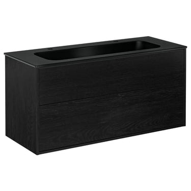 Gustavsberg Artic møbelsæt 120cm 2sk/vask 2hh mat sort/sort askefinér - 1