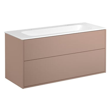 Gustavsberg Artic møbelsæt 120cm 2sk/vask 2hh mat hvid/peach - 1