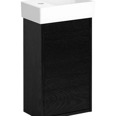 Gustavsberg Artic S møbelsæt 36cm vask hh th mat hvid/sort askefinér - 1