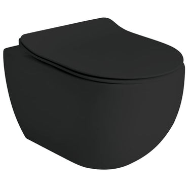 Lavabo Glomp væghængt toilet 510x365x345mm t/indbyg rimless cist matsort - 1