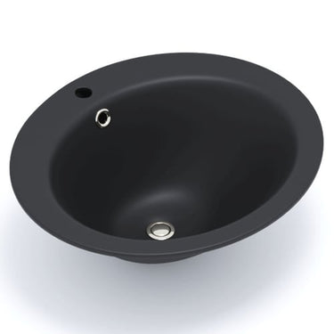 Lavabo Gino håndvask porcelæn 510x450x195mm nedf matsort - 1