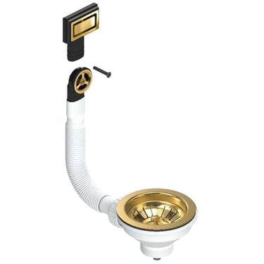 Lavabo universal bundventil m/ovl PVD messing - 1