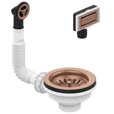 Lavabo universal bundventil m/ovl PVD kobber - 1