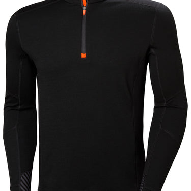HH Workwear Lifa Merino uld undertrøje med lange ærmer og zip 75107 sort 2XL - 1
