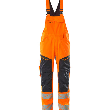 Mascot Overall med knælommer 19569 Hi-Vis orange/mørk marine str 76C48 - 1