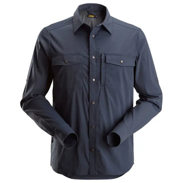 Snickers LiteWork 8521 skjorte lange ærmer navy str S - 1