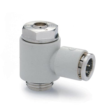 Plastic flow control   valve -screw  adj-cyl unidirect-1/4 -8mm PSCU 606-1/4-8  FLOW-CONTROL VALVE - 1