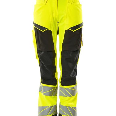 Mascot Bukser med knælommer 19078 Hi-Vis gul/sort str 76C50 - 1