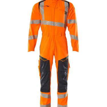 Mascot Kedeldragt med knælommer 19519 Hi-Vis orange/mørk marine str 5XL - 1