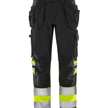 Green håndværkerbukser kl.1 2640 Hi-Vis GPL gul/sort str C146 - 1