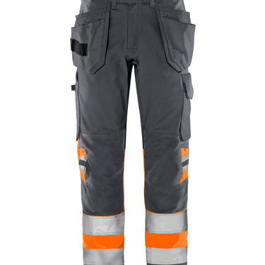 Green håndværkerbukser kl.1 2640 Hi-Vis GPL orange/grå str D96 - 1