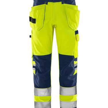 Green håndværkerbukser kl.2 2641 Hi-Vis GPL gul/marine str C58 - 1